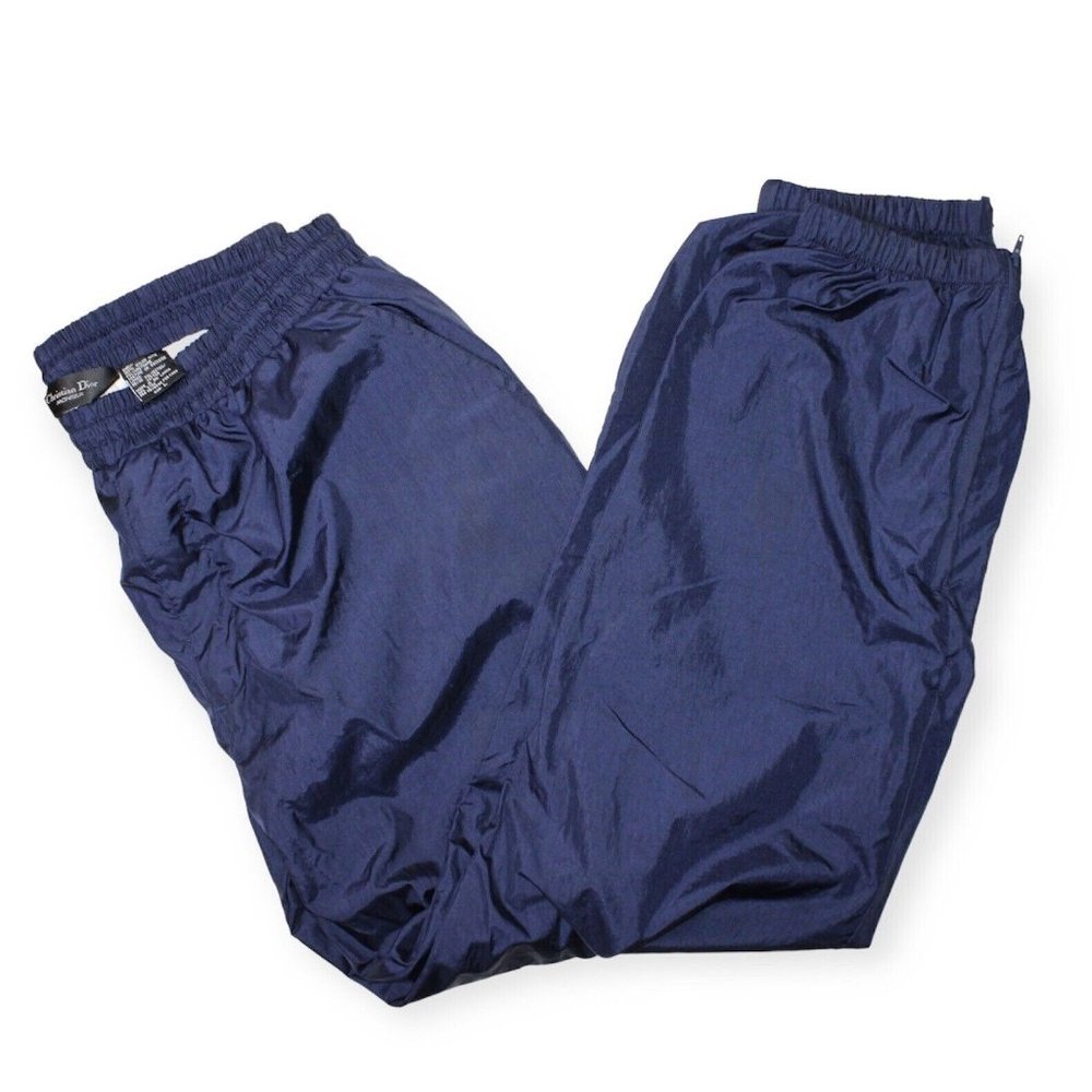 Vintage 90s Dark Blue CHRISTIAN DIOR Monsieur Zip Windbreaker Pants Mens Size La